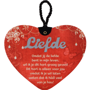 Trechter webspin cilinder Bekend Rood hart met liefdes tekst l ValentijnCadeau l €13,95