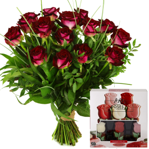 Ongeautoriseerd procent serveerster Rode rozen en rozen chocolade bestellen en bezorgen