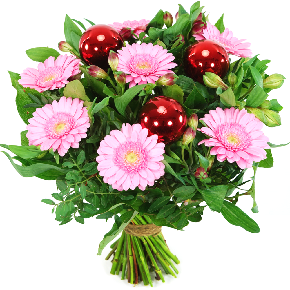 Voordeel kerstboeket roze - rood