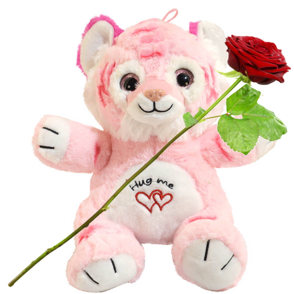 Hug me tijger knuffelbeer roze