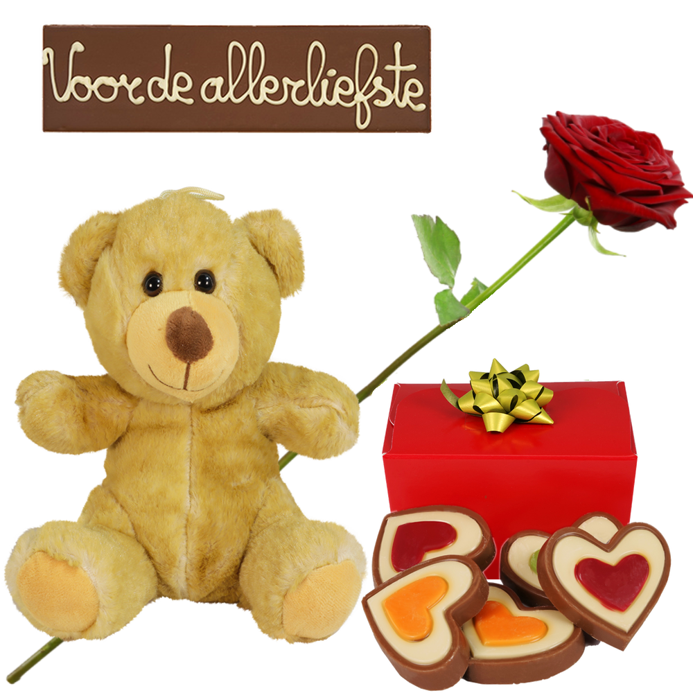 Liefde chocolade knuffel pakket bestellen