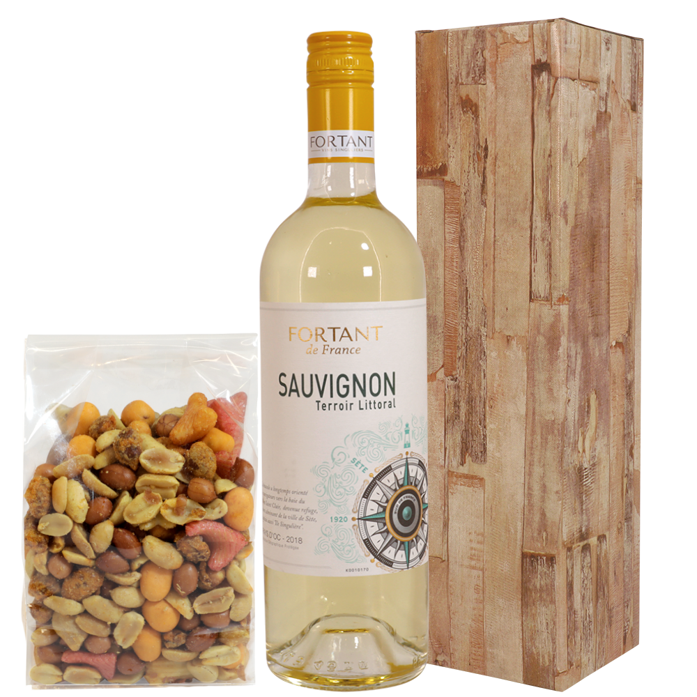 Fortant witte wijn Sauvignon + borrelmix 300 gram