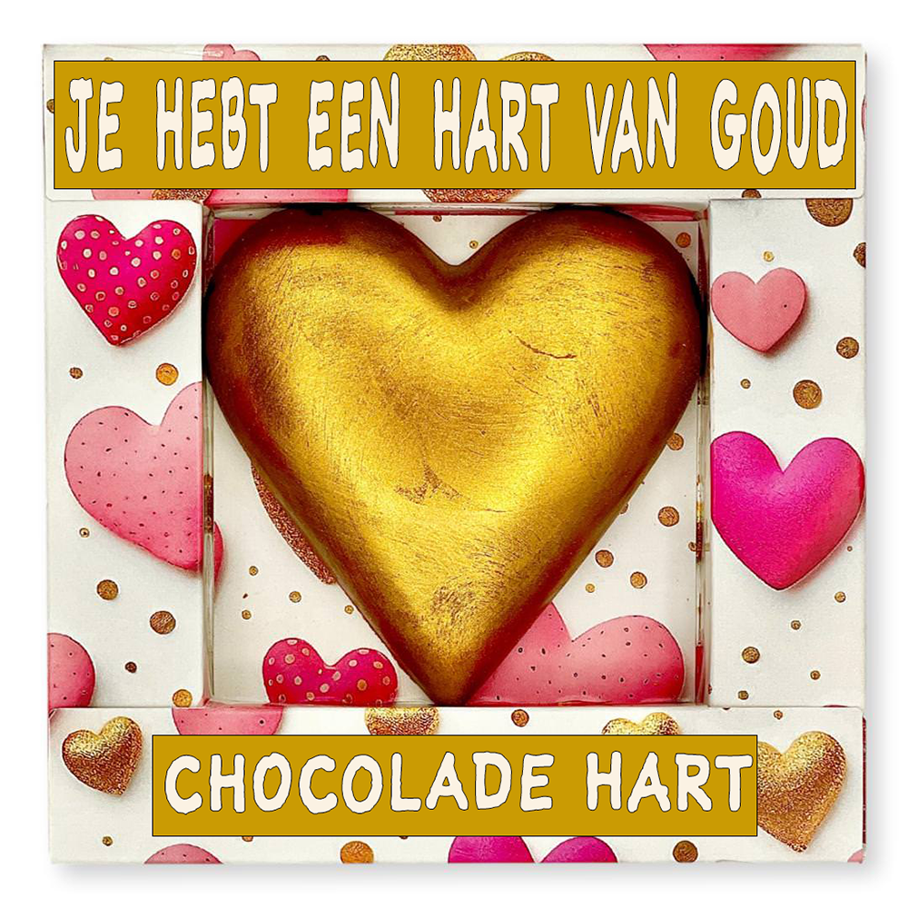 Boeketcadeau Chocolade hart van goud: Je hebt een hart van goud